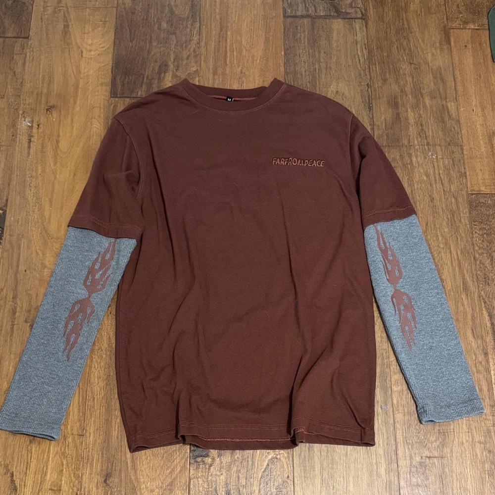 Men's Brown Long Sleeve Shirt